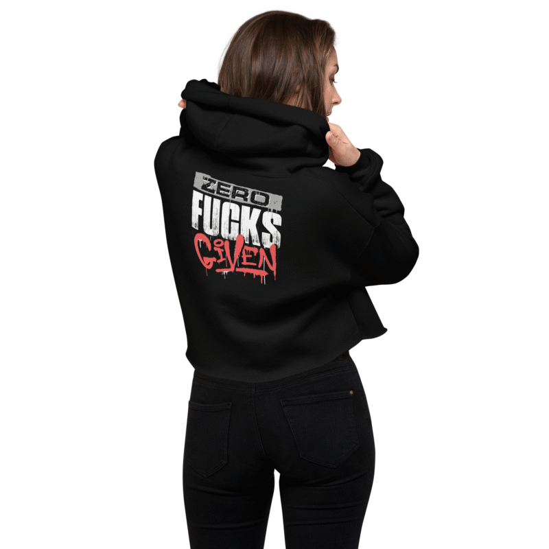 Zero Fcks Given - Women's Crop Hoodie (Black)
